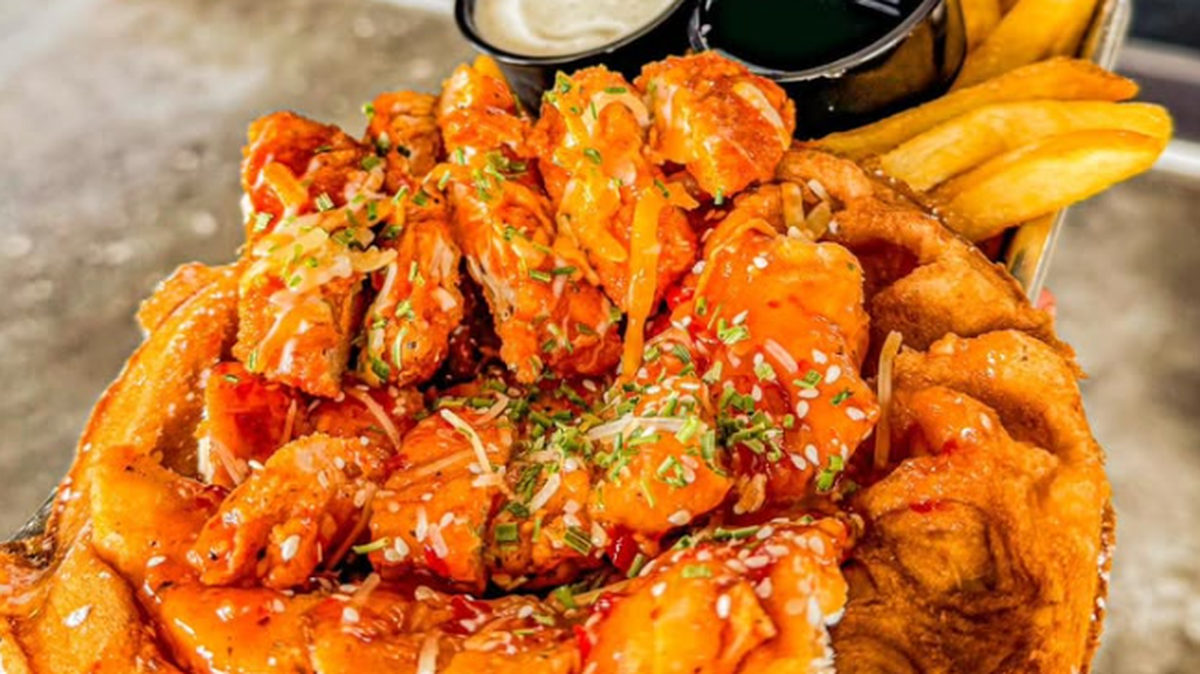 Chick-In Waffle sells a variety of chicken and waffles, plus loaded fries, shakes and more.