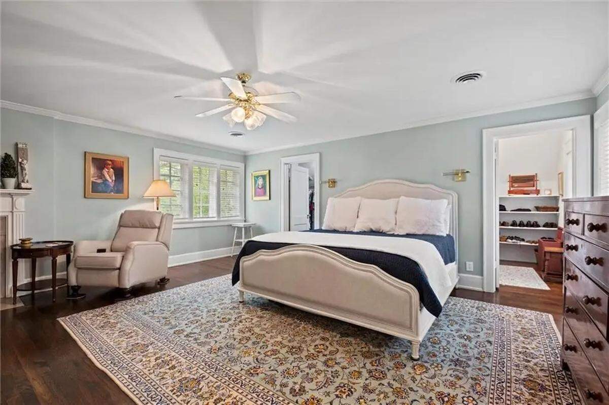 The main bedroom at 1234 W. 58th St. in Kansas City. The century-old house is located near Ward Parkway and Mission Hills.