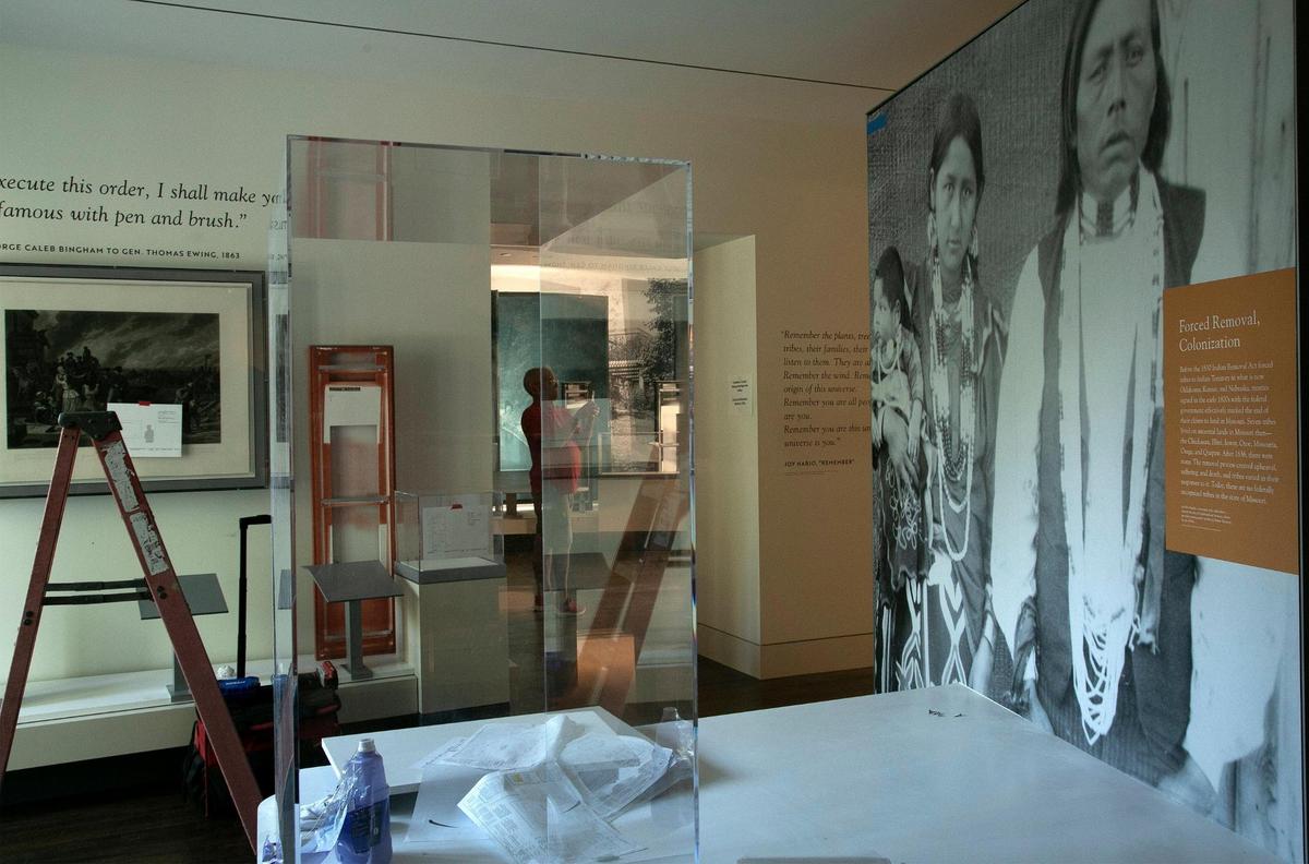 The first floor “Cultural Confluences: Rivers to 1870” gallery in the Kansas City Museum, under renovation before the Oct. 21 reopening.