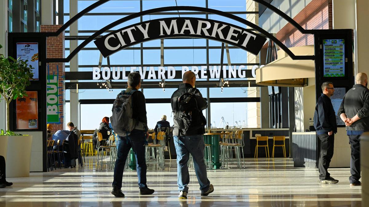 City Market and Boulevard Brewing are represented at the new $1.5 billion single terminal at Kansas City International Airport, which opened to travelers Tuesday, Feb. 28, 2023.