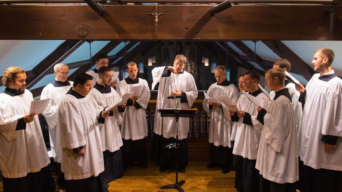 The men’s choir at St. Philippine Duchesne in Westwood is called the St. Benedict’s Mens Schola.