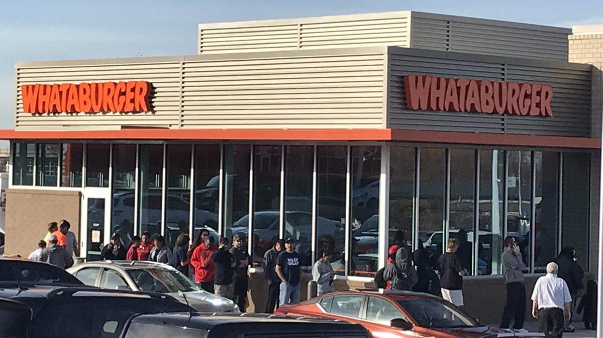 One worker who travels the country opening new Whataburgers called the scene in Lee’s Summit Monday “a bit extreme.”