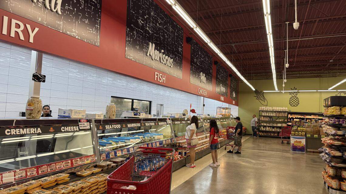 The grocery store at 7549 State Ave. features a bakery, butcher area, kitchen and more.