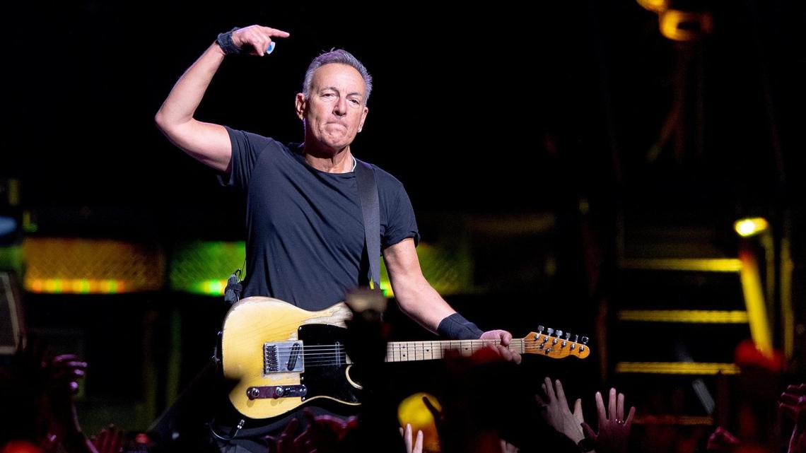 Bruce Springsteen performs at T-Mobile Center on Saturday, Feb. 18, 2023, in Kansas City.