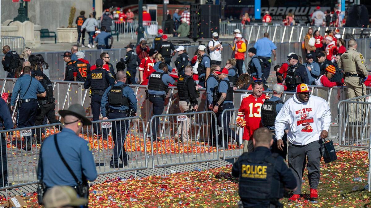 Shots rang out at the Kansas City Chiefs Super Bowl LVIII championship rally on Wednesday, Feb. 14, 2024, at Union Station in Kansas City.