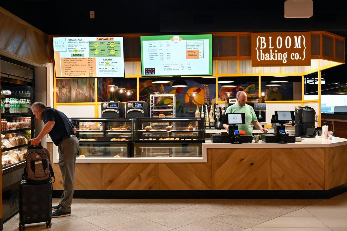 The new Bloom Baking Co. at Kansas City International Airport’s new terminal serves fresh-baked pastries, breakfast sandwiches, cookies, lemon bars, brownies and coffee drinks.