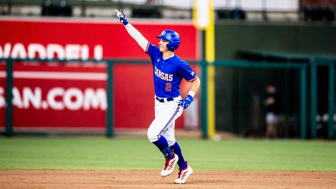 KU baseball advances to championship game of Big 12 tourney by slugging OSU 9-2