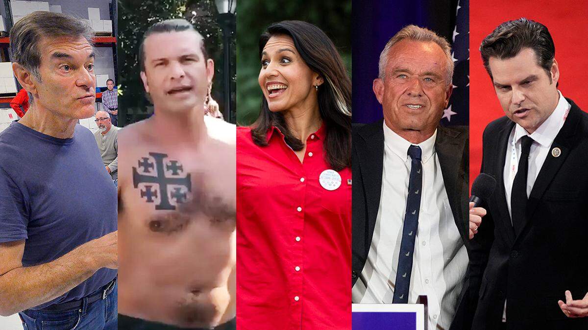 Mehmet Oz, Pete Hegseth, Tulsi Gabbard, Robert F. Kennedy Jr. and Matt Gaetz