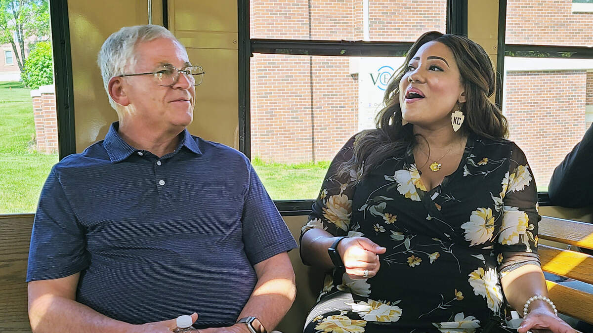 John Hamilton, a retired Kansas City police officer, talked to KC Common Good CEO Klassie Alcine at the Rebuilding the Village conference in Omaha last week.