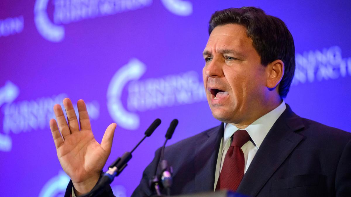 Florida Gov. Ron DeSantis toured Wichita State’s National Institute for Aviation Research facility in Park City on Monday morning.