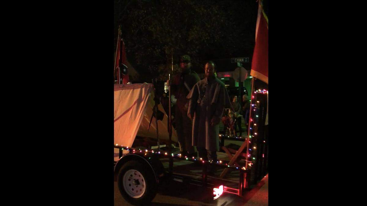 An appearance by the Arkansas Sons of Confederate Veterans at a Christmas parade in Springdale, Arkansas, stunned and angered some parade-goers. One of the soldiers in period costume asked kids in the crowd whether they wanted bullets.