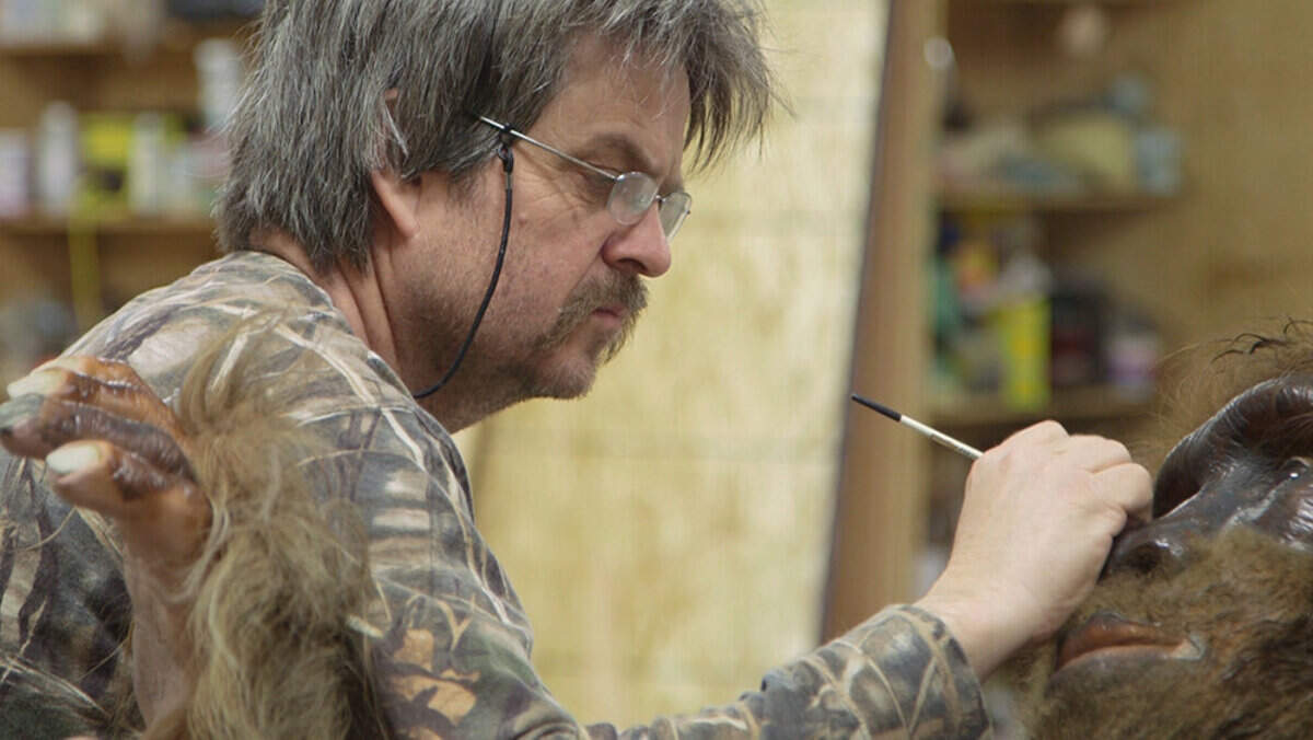 For money, Ken Walker does taxidermy for clients. For fun, he recreates extinct or imaginary animals.