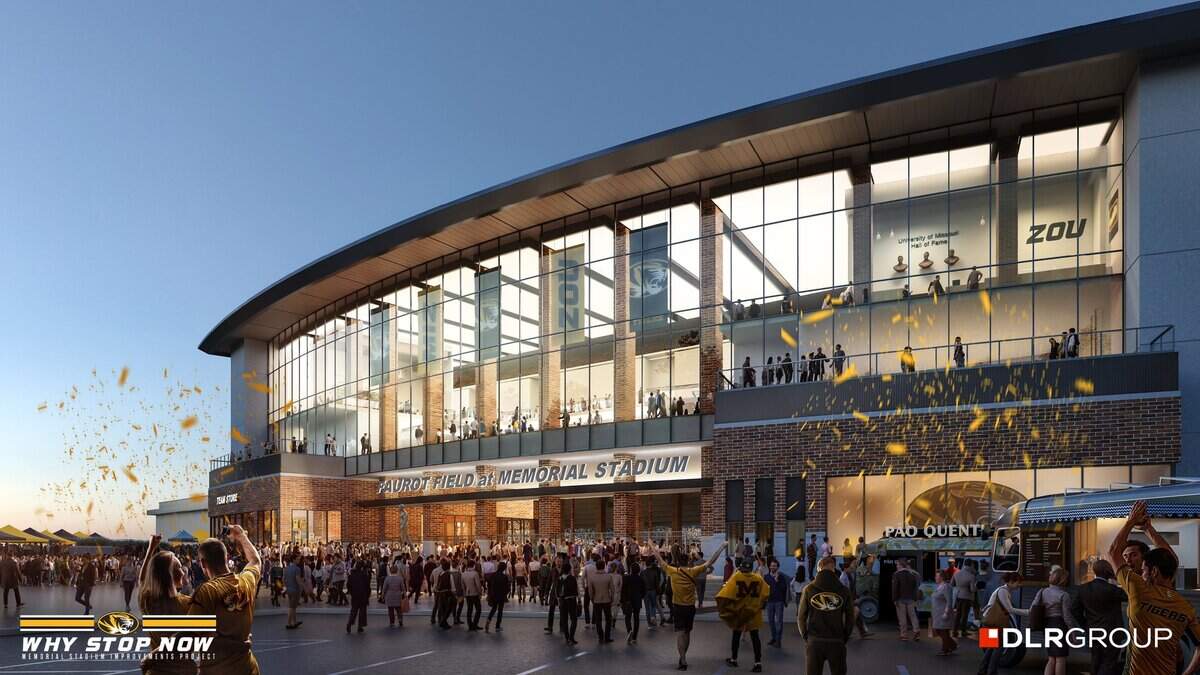 Renderings of the upcoming construction project at Missouri’s Faurot Field at Memorial Stadium.
