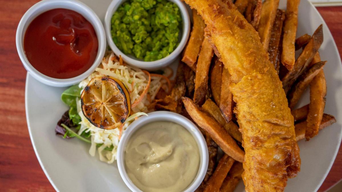 The most popular order at Brady & Fox in East Brookside is traditional fish and chips, which comes with house fries, coleslaw, tartar sauce and mushy peas.