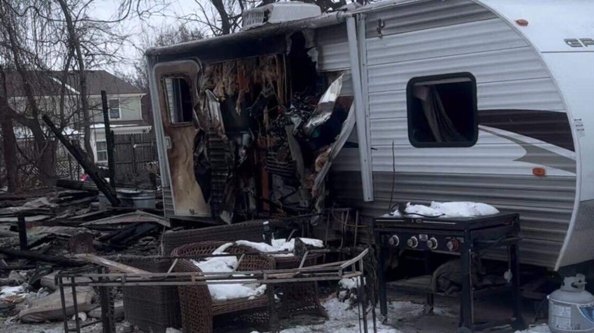 The aftermath of a fire that damaged the home of Kansas City firefighter Kameron Long on Jan. 19, 2024.