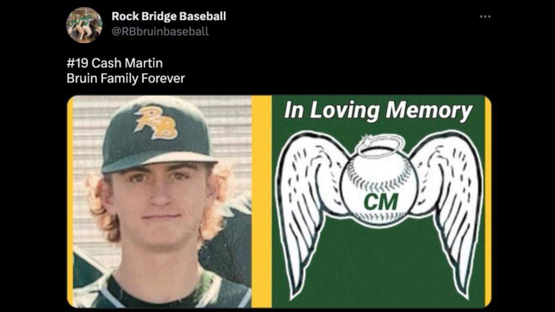 Cash Martin, a baseball player at Rock Bridge High School in Columbia, Missouri, died in a motorcycle crash, officials say.