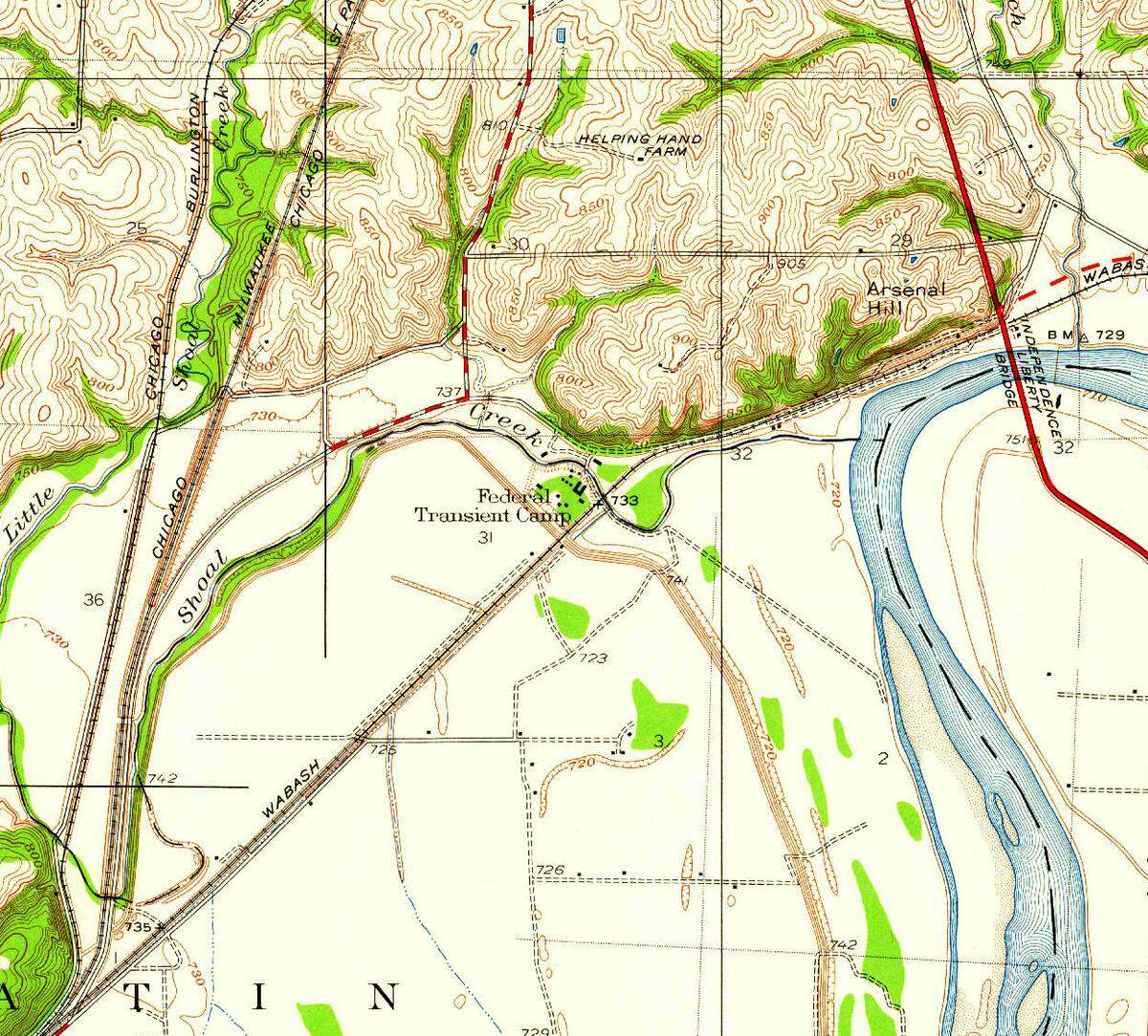 Liberty Quadrangle map, 1935