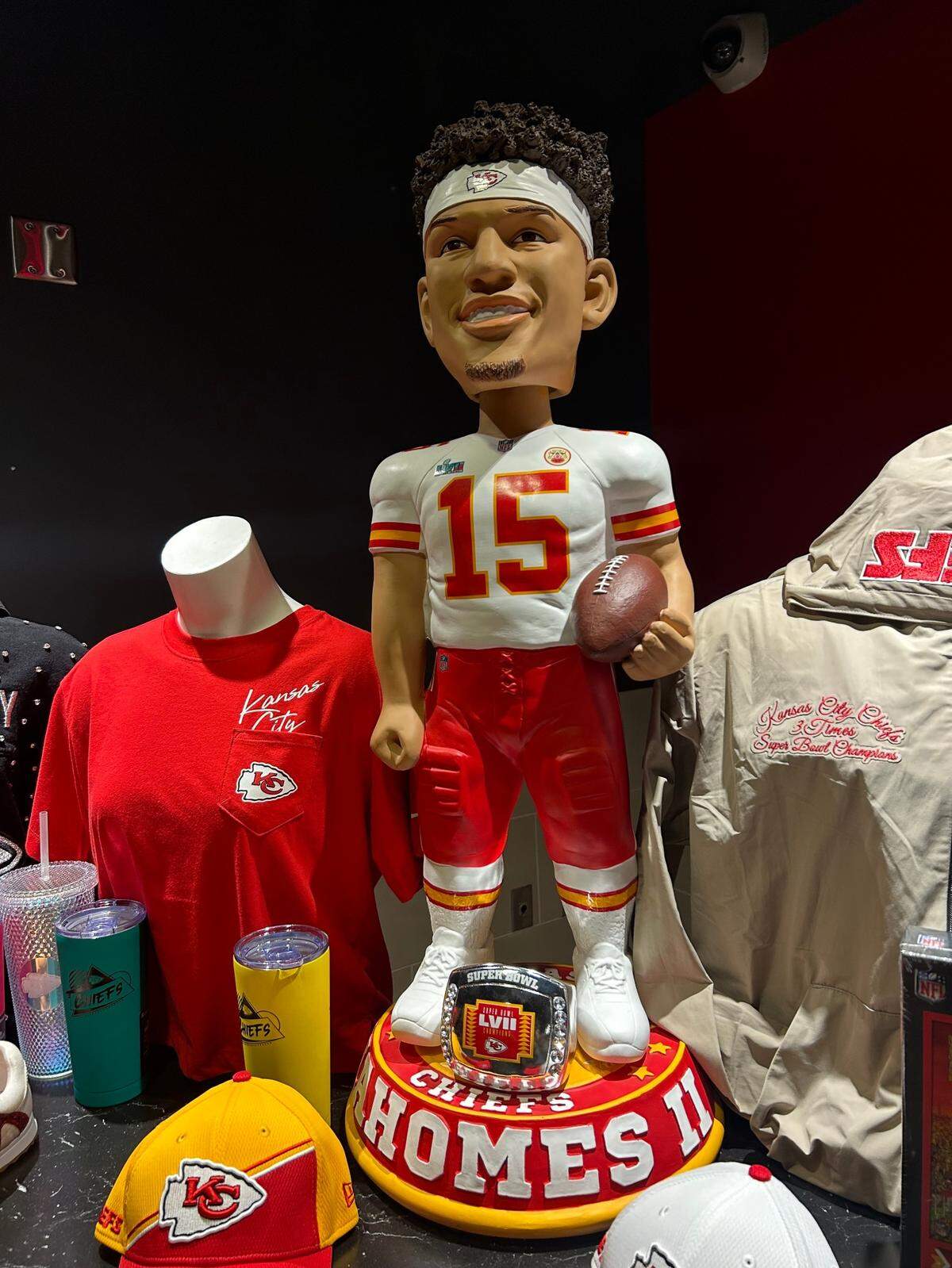 Arrowhead Stadium is selling Patrick Mahomes bobbleheads for $1,800 each.