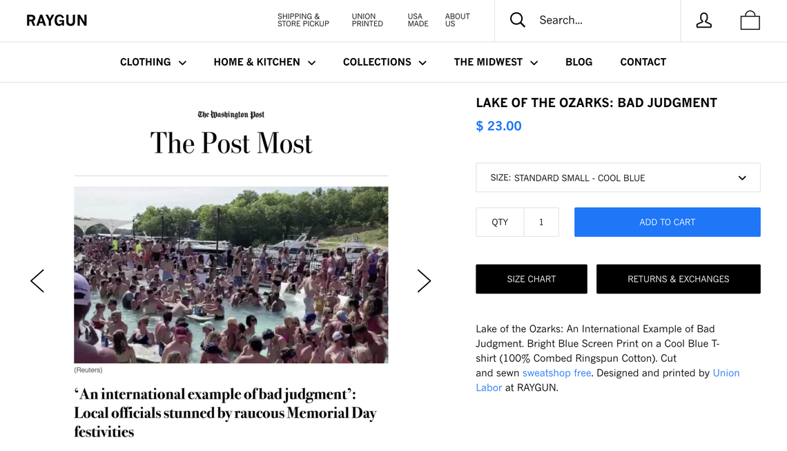 The quote featured on the shirts was also used in a Washington Post headline about the parties.