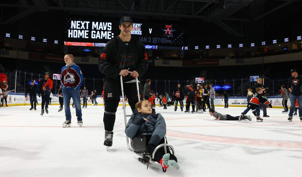 Fans were invited onto the ice to skate with the Kansas City Mavericks’ players after recent games at Cable Dahmer Arena in Independence.