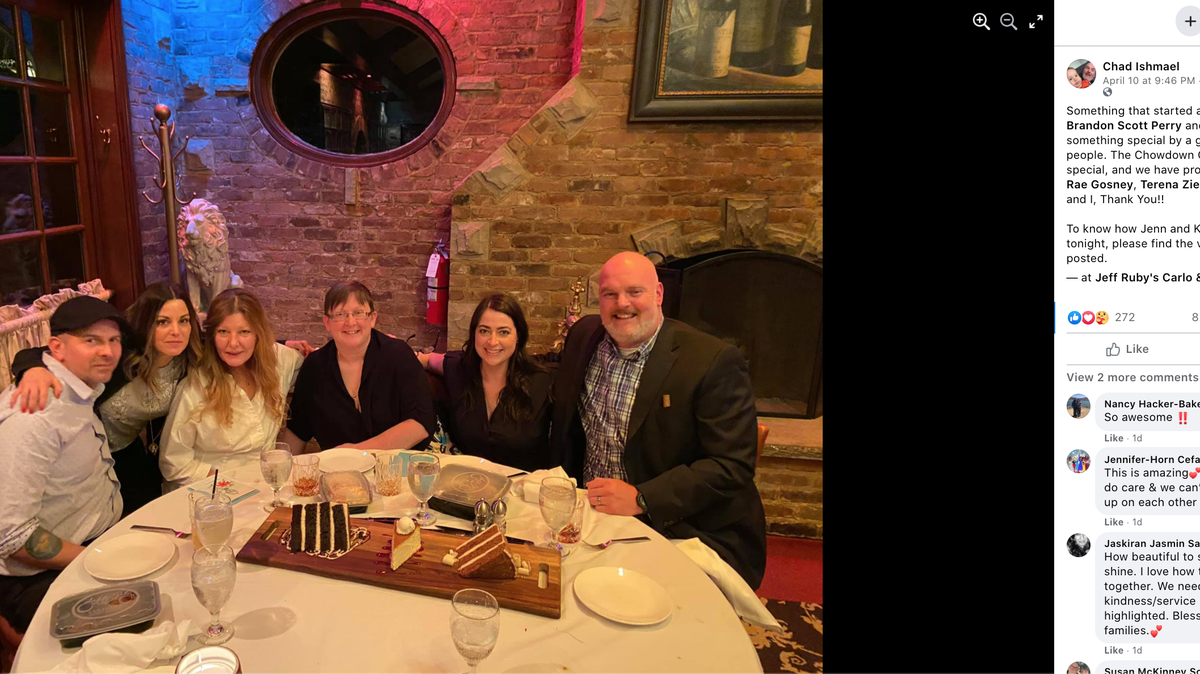 The group dined together at Jeff Ruby on April 10.