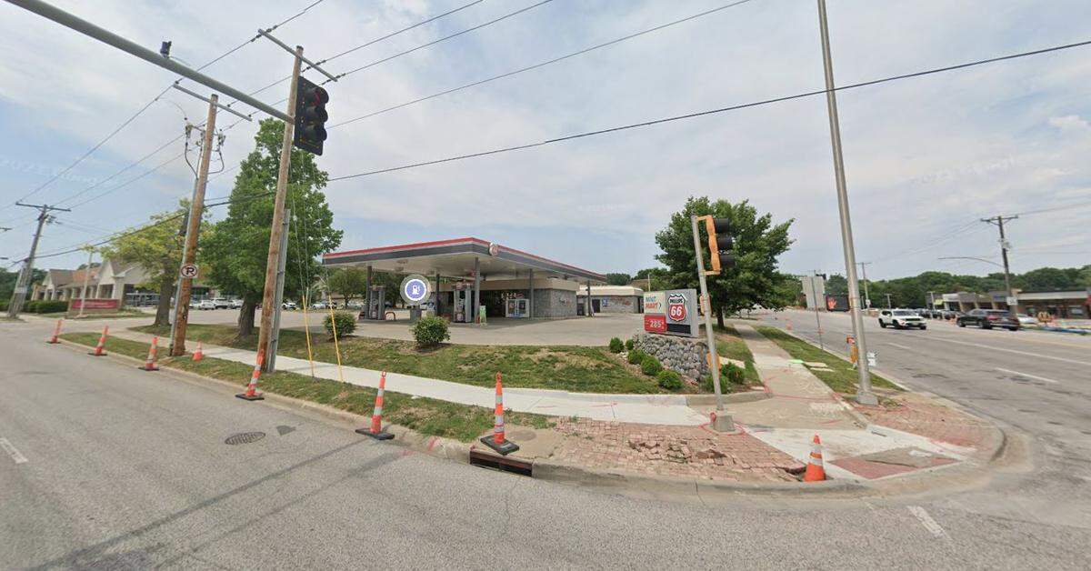 Police have found the getaway car used in an armed carjacking at the Phillips 66 gas station in Prairie Village Saturday. Detectives continue to search for the men involved in the crime. This Google Maps Street View image of the area is from June.