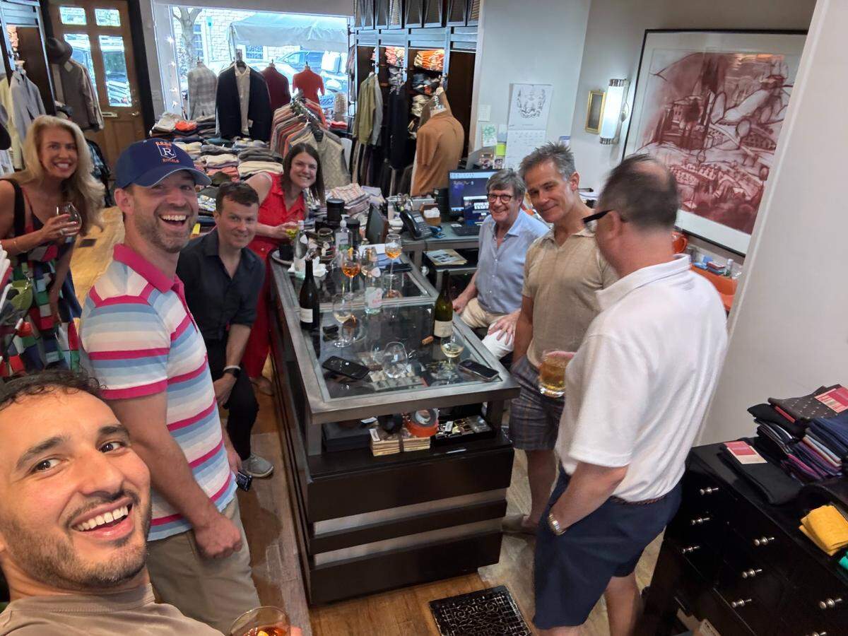 Customers, employees, and friends gathered inside Hudson & Jane.