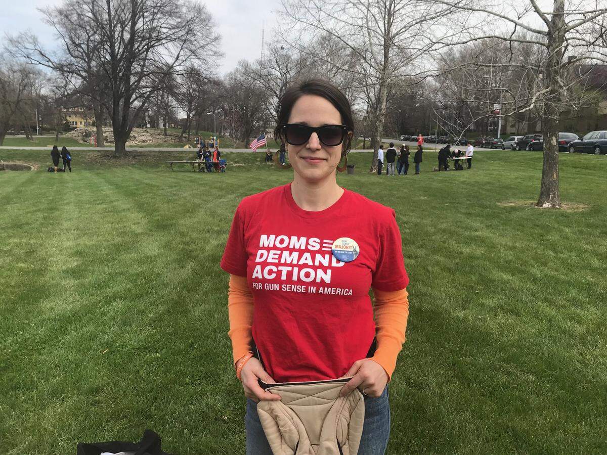 Erin Gingrich-Gaylord, a group leader for the Kansas City chapter of Moms Demand Action for Gun Sense, said she was inspired by the "passion and consistency" that National Student Walkout Day organizers had demonstrated.