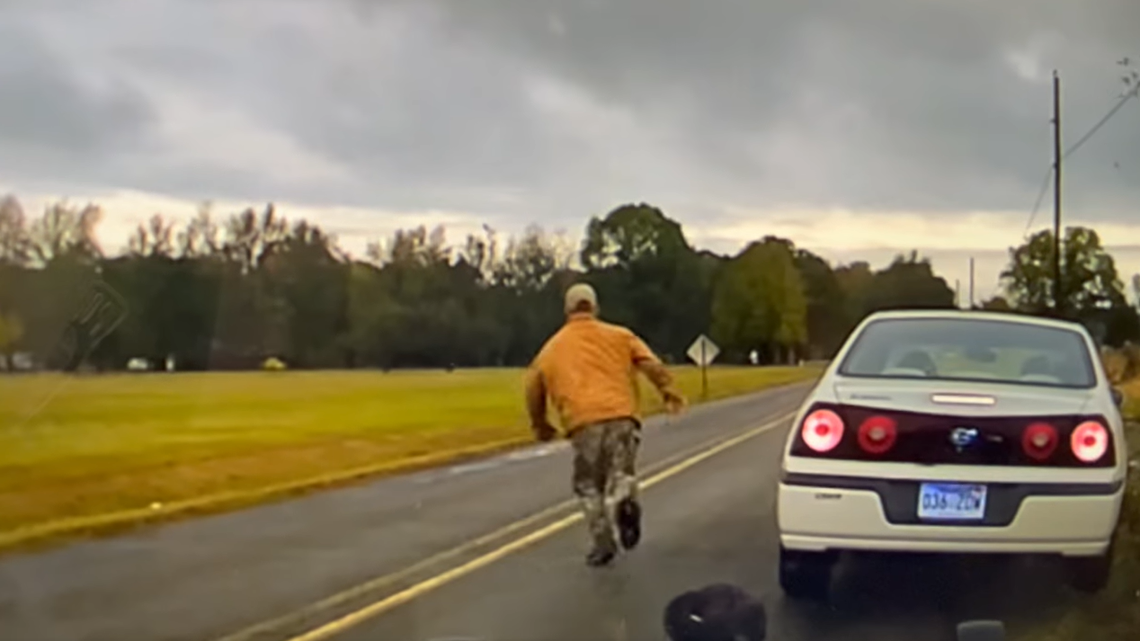 The man ran, and ran and ran some more.