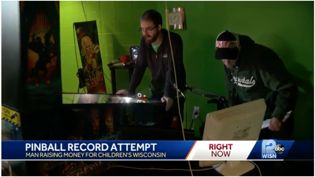 Ryan Clancy broke the Guinness World Record for most consecutive hours playing pinball on Saturday.