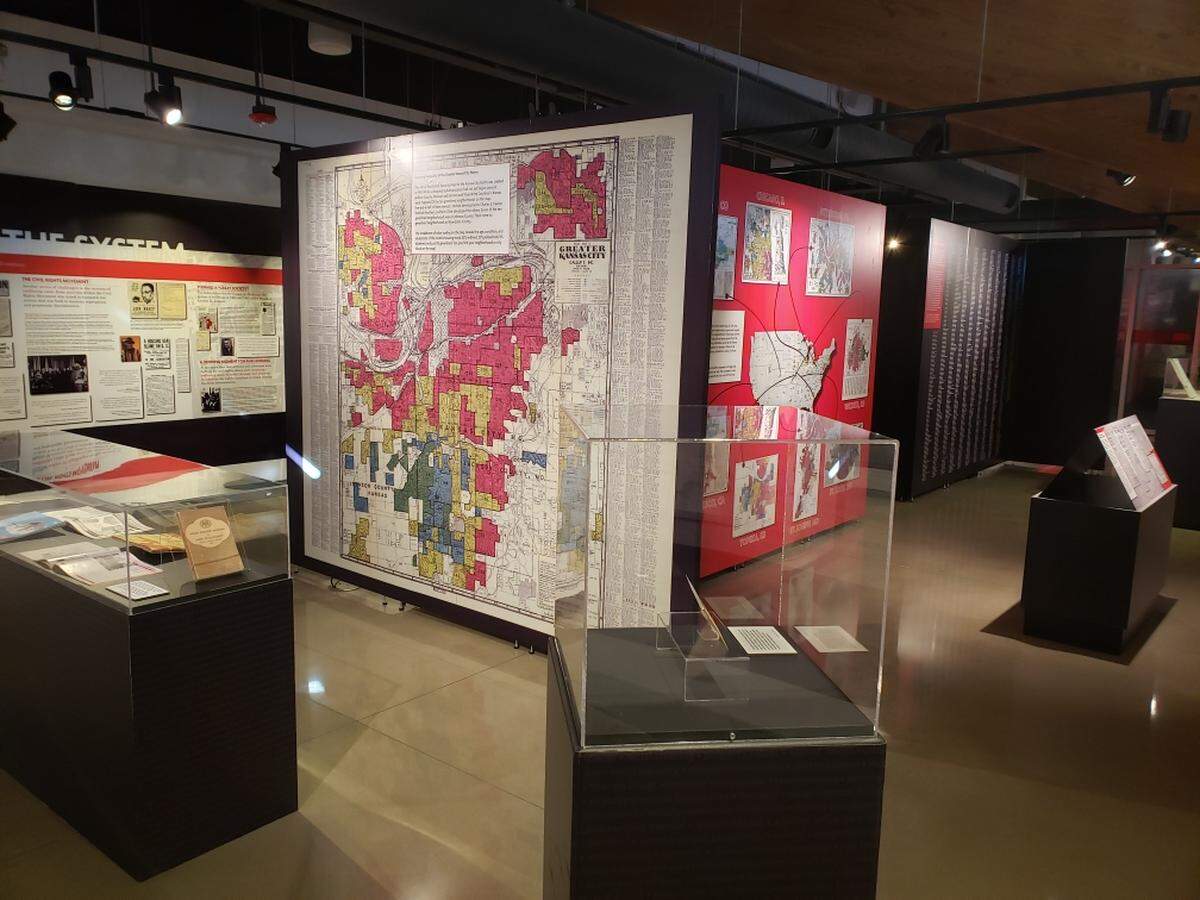 A wall of zip codes in the KC Metro that viewers could see as part of the Redlined exhibit in the Johnson County Museum.