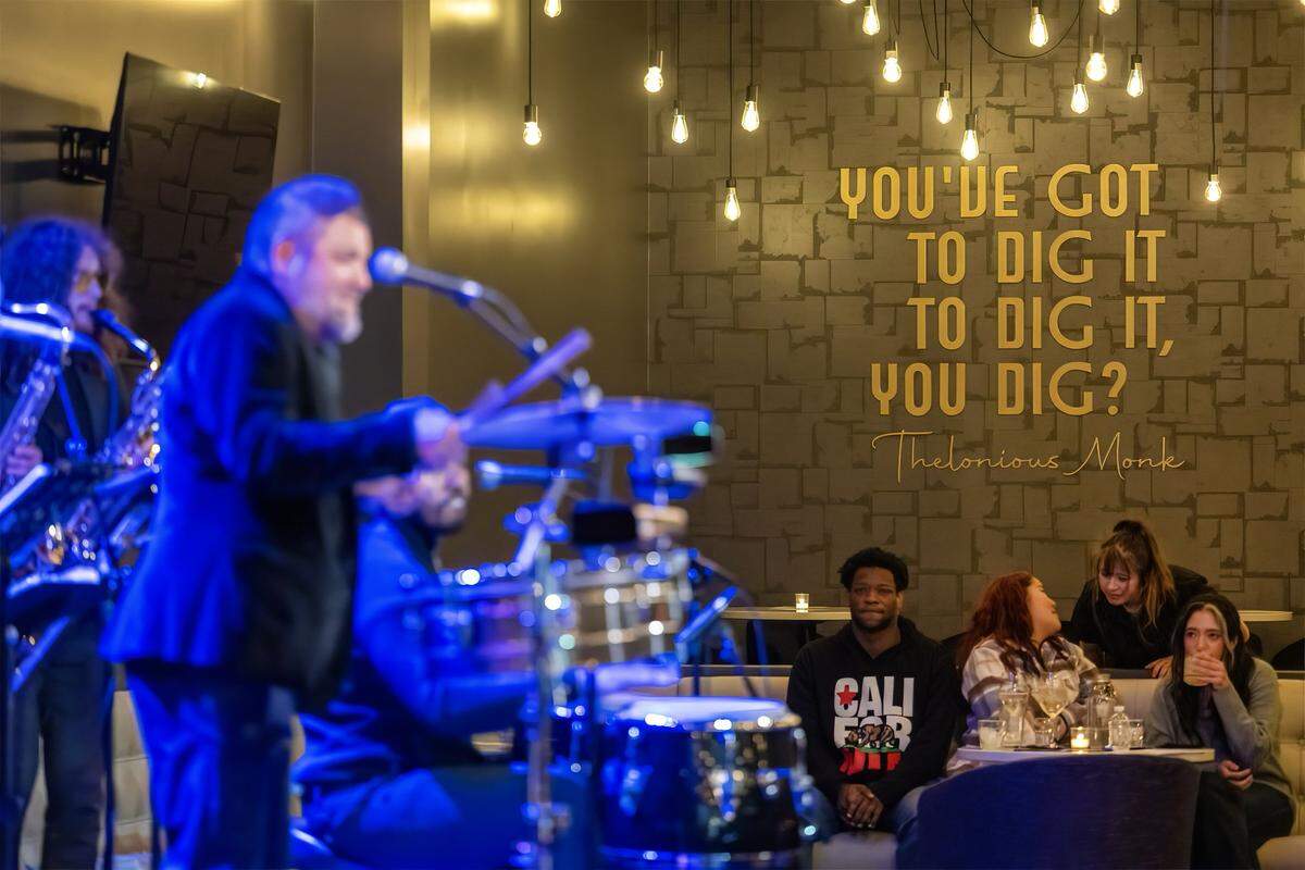 Pablo Sanhueza and the Latin Jazz Orchestra perform at Ted's Taproom on Tuesday, May 5, 2026, at 1829 McGee St. in the Crossroads in Kansas City,
