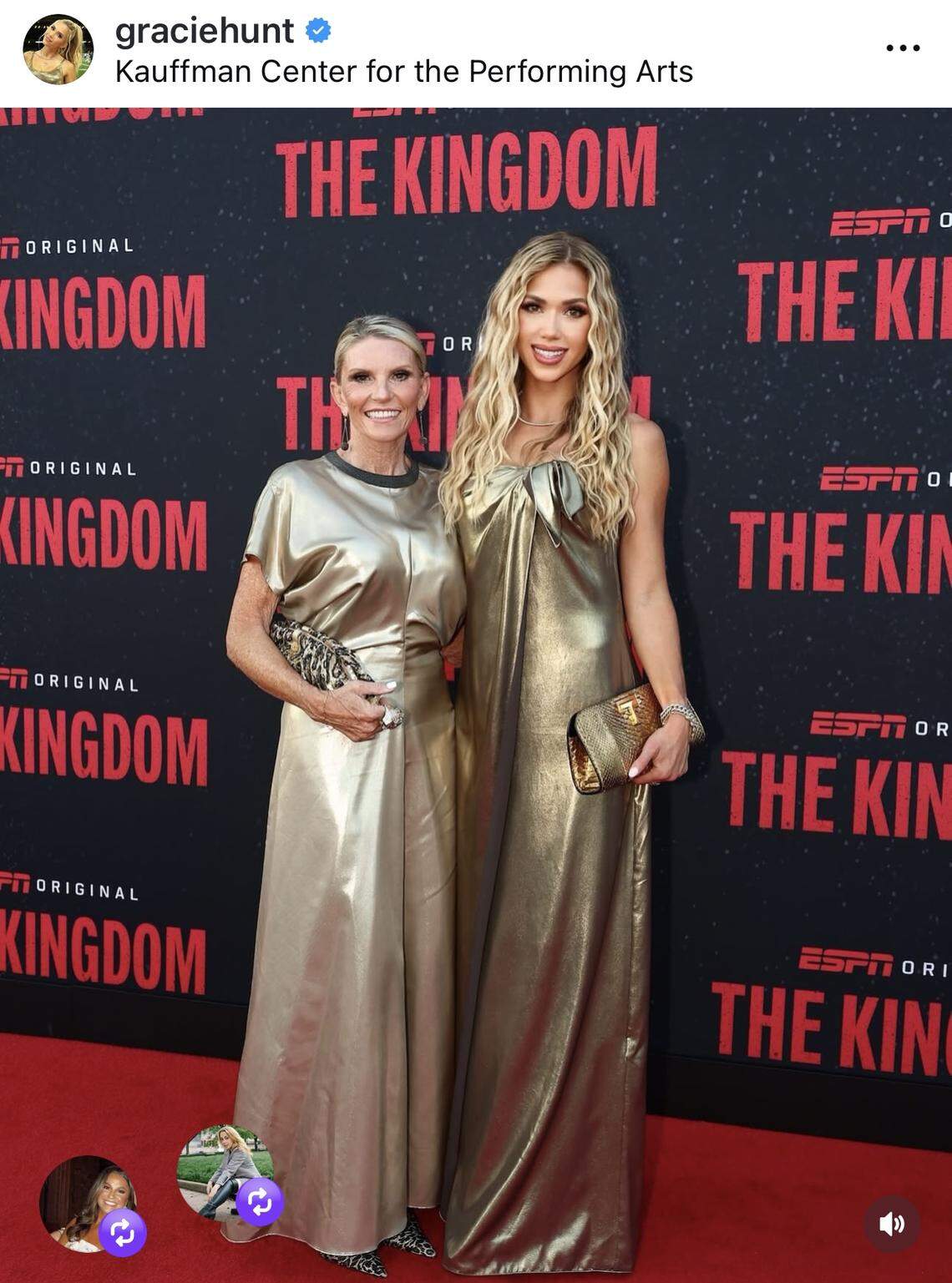Twins! Tammy Reid, left, and Gracie Hunt at Sunday’s red carpet event.