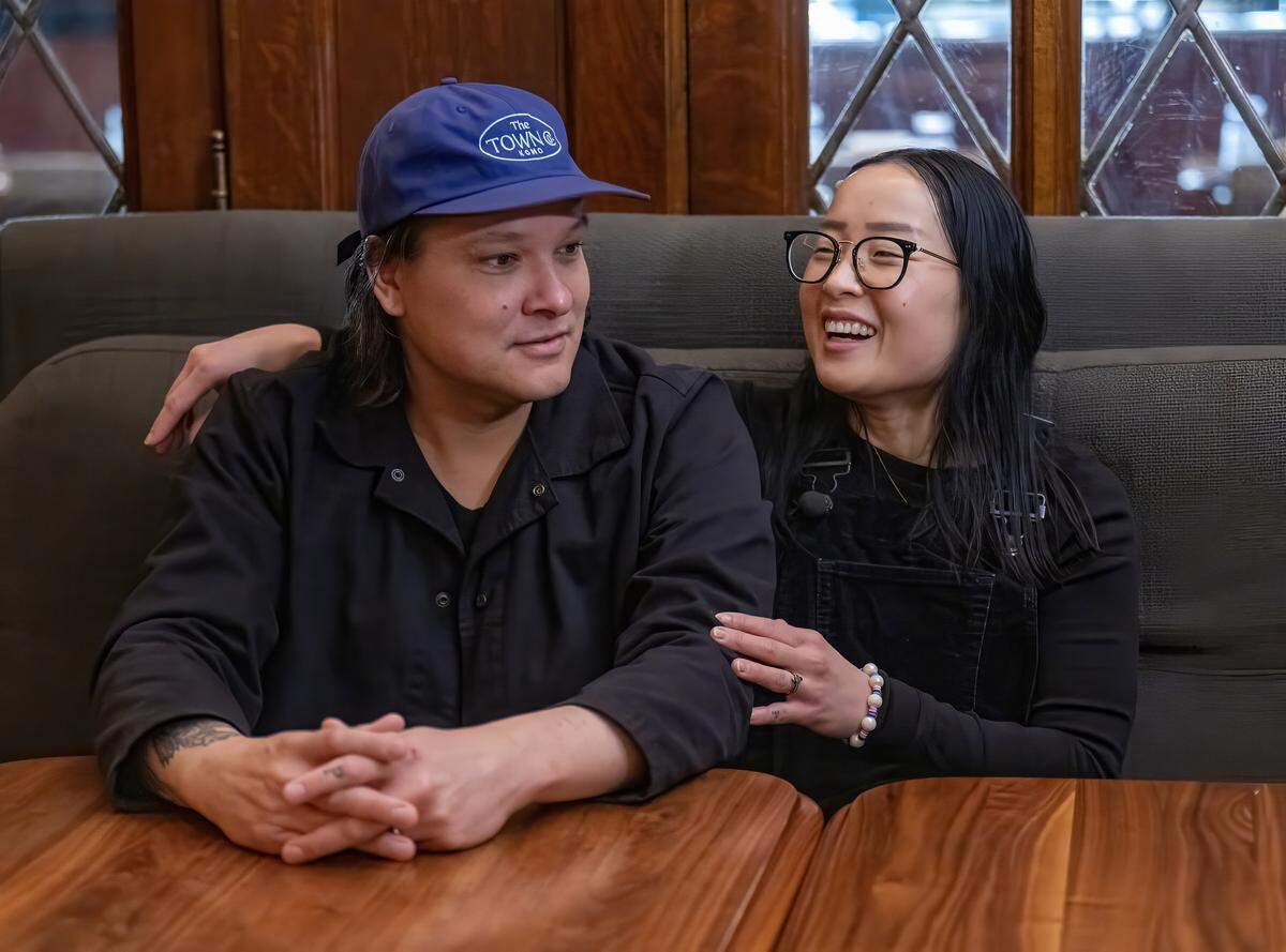Johnny Leach, executive chef and his wife, Helen Jo Leach, executive pastry chef, talk about their James Beard nominations on Wednesday, March 18, 2026, at The Town Company in Kansas City. 