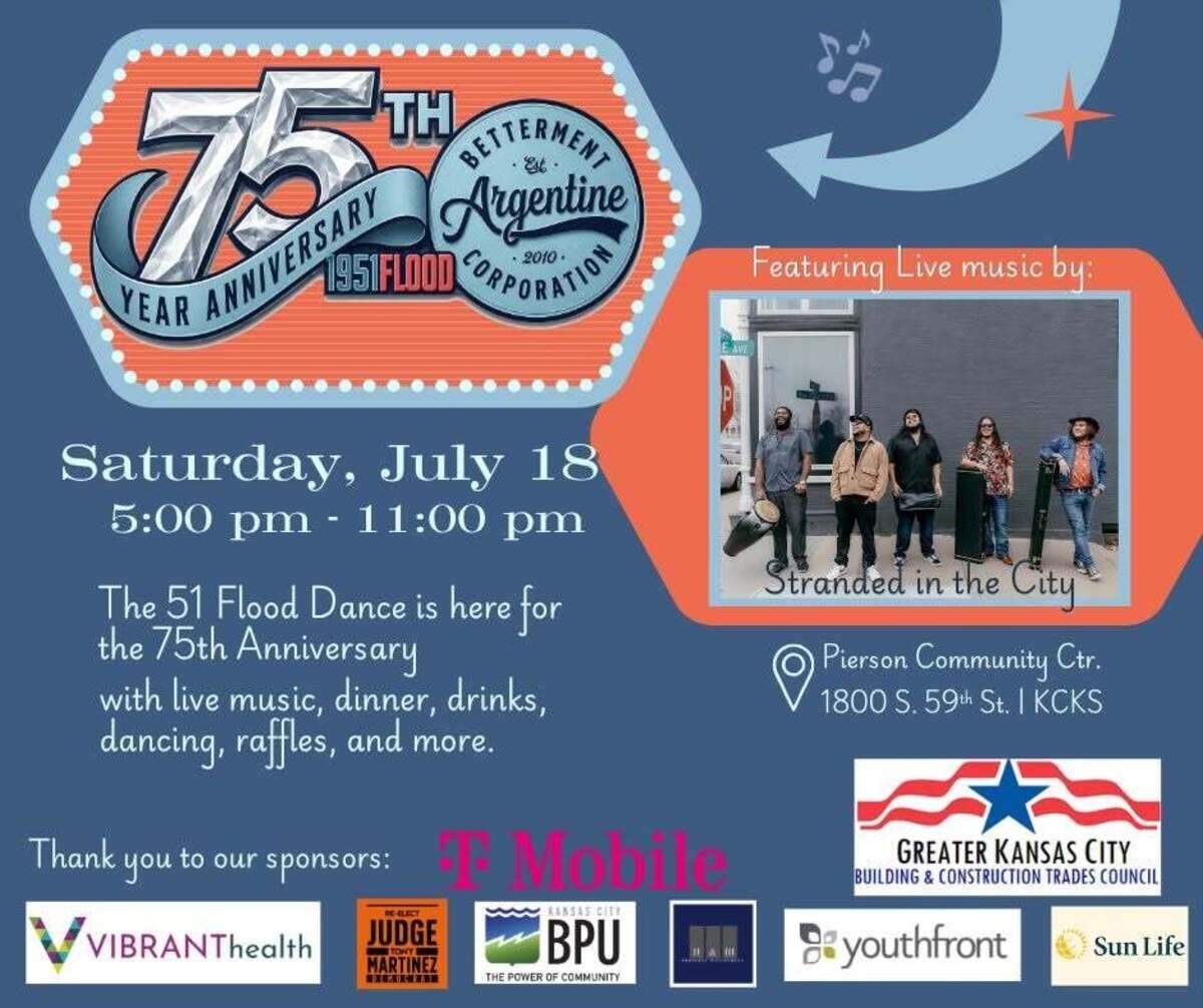 An advertisement tries to attract visitors to the 75 Flood Dance.