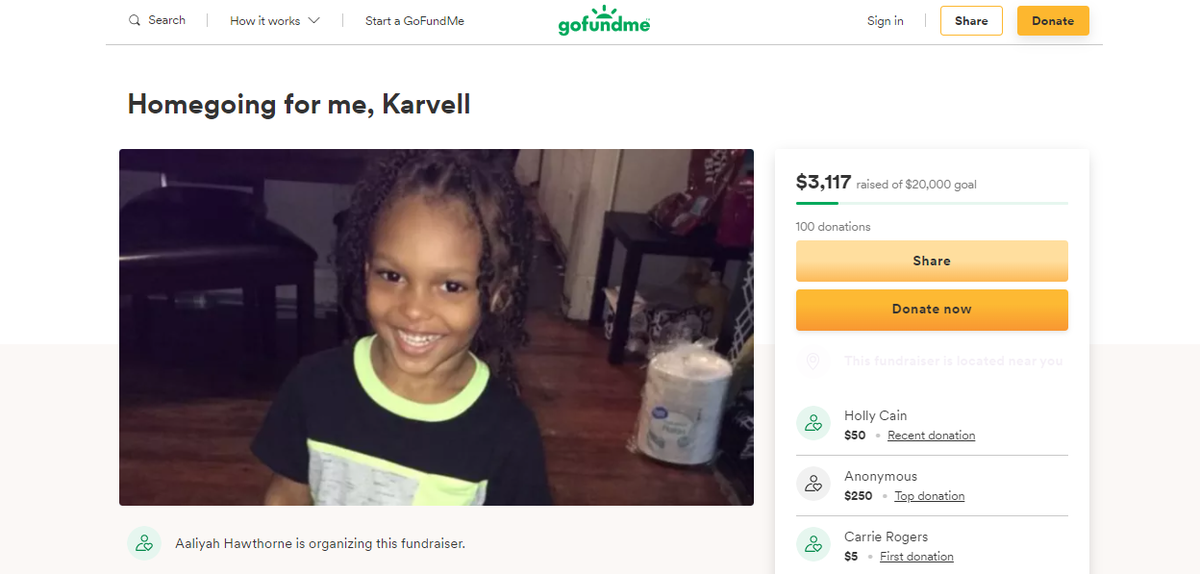 A webpage has been set up seeking financial donations for the siblings of a 6-year-old Kansas City boy found dead in his home this week.