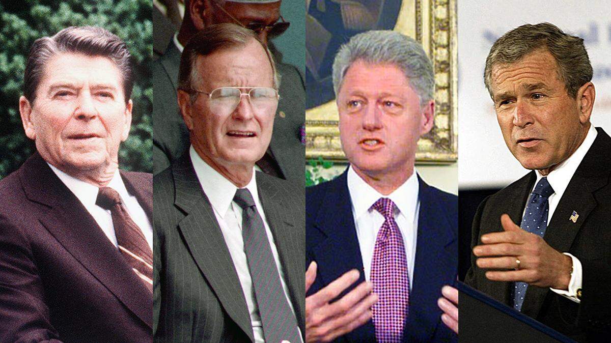 Ronald Reagan, George H.W. Bush, Bill Clinton and George W. Bush all took military action when scandals flared.