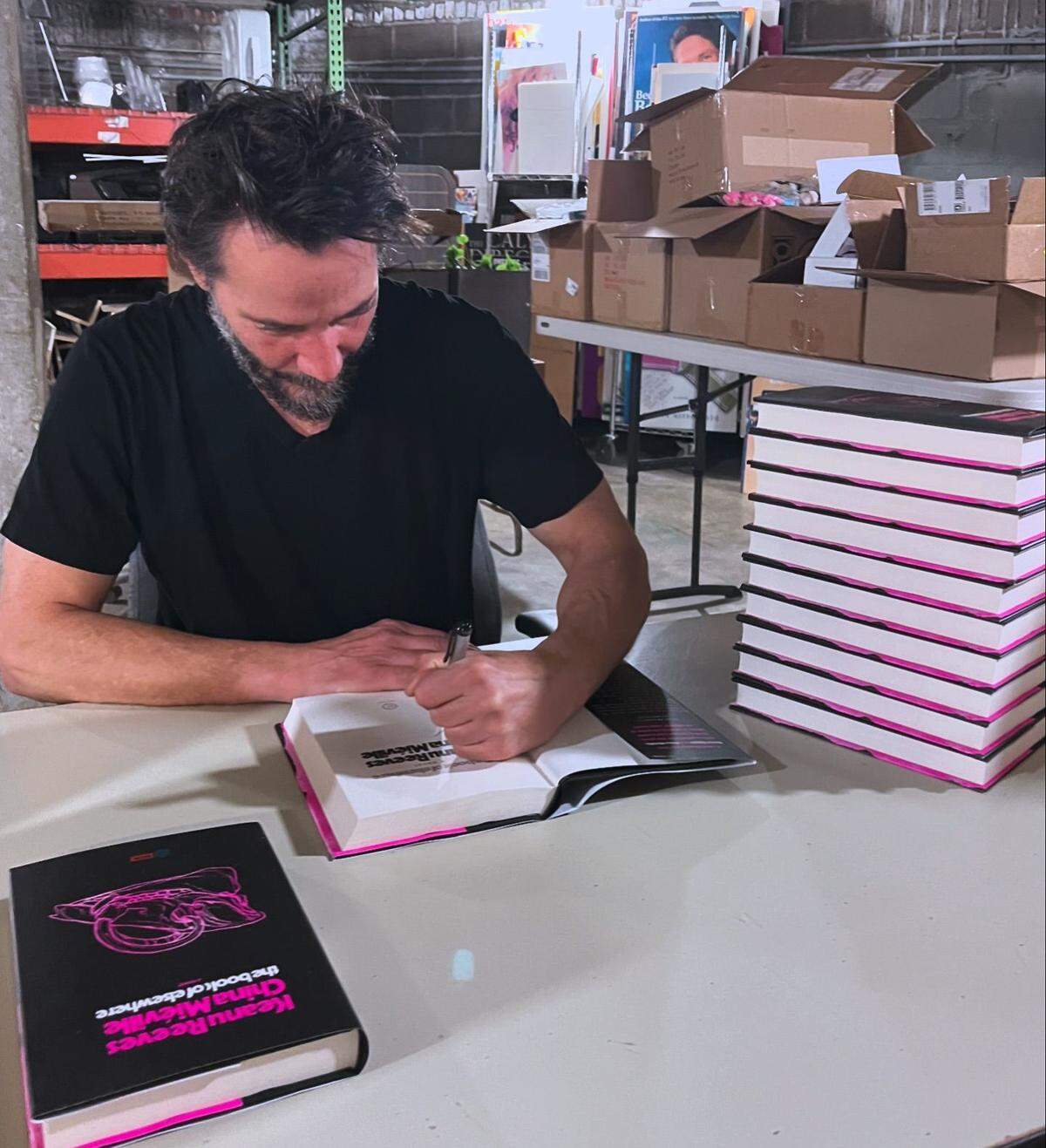John Wick himself, actor Keanu Reeves, made a secret visit to Rainy Day Books in Fairway Wednesday morning to sign about 200 copies of his latest book.