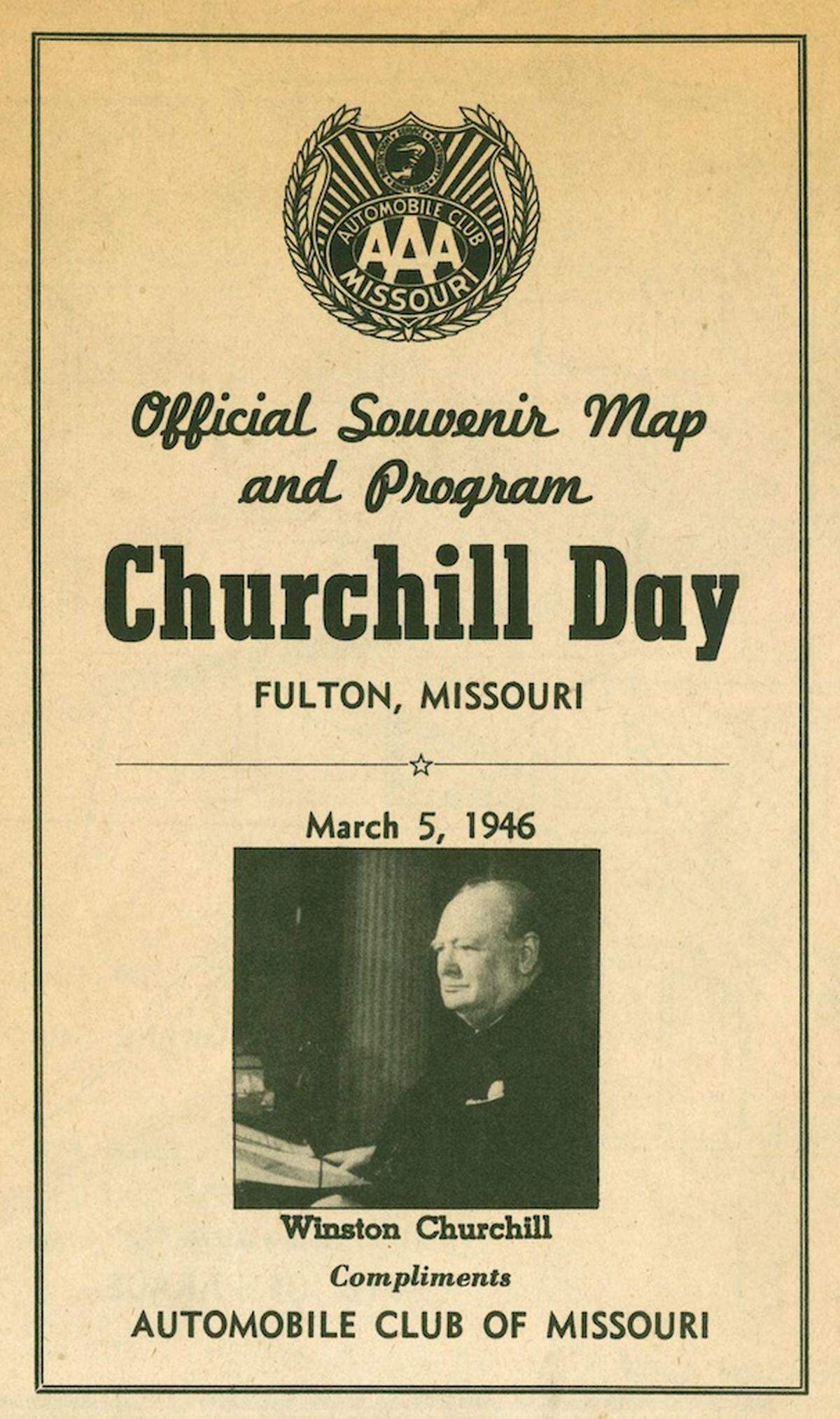 Churchill Day souvenir program. Missouri Valley Special Collections, Vertical Files (SC63.)