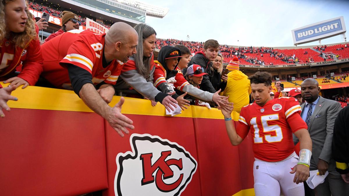 Kansas City Chiefs quarterback Patrick Mahomes heads off the field after leading Kansas City to a 27-24 victory over the Denver Broncos on Sunday, Jan. 1, 2023, at GEHA Field at Arrowhead Stadium in Kansas City.