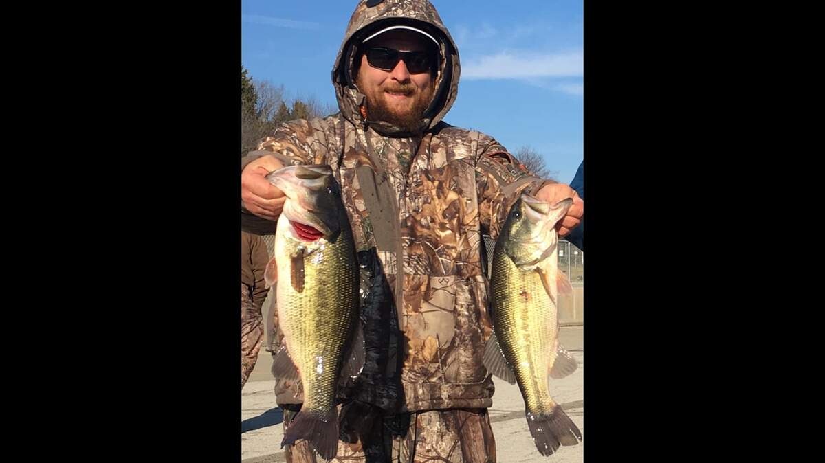 Blake Buford braved the cold and was rewarded when he landed some big largemouth bass on Blue Springs last weekend.