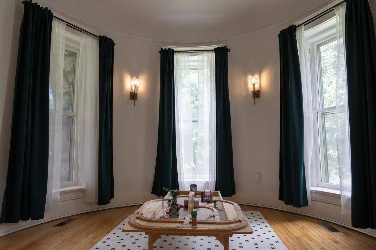 Bay windows offer a view outside for residents inside Valentine Castle.