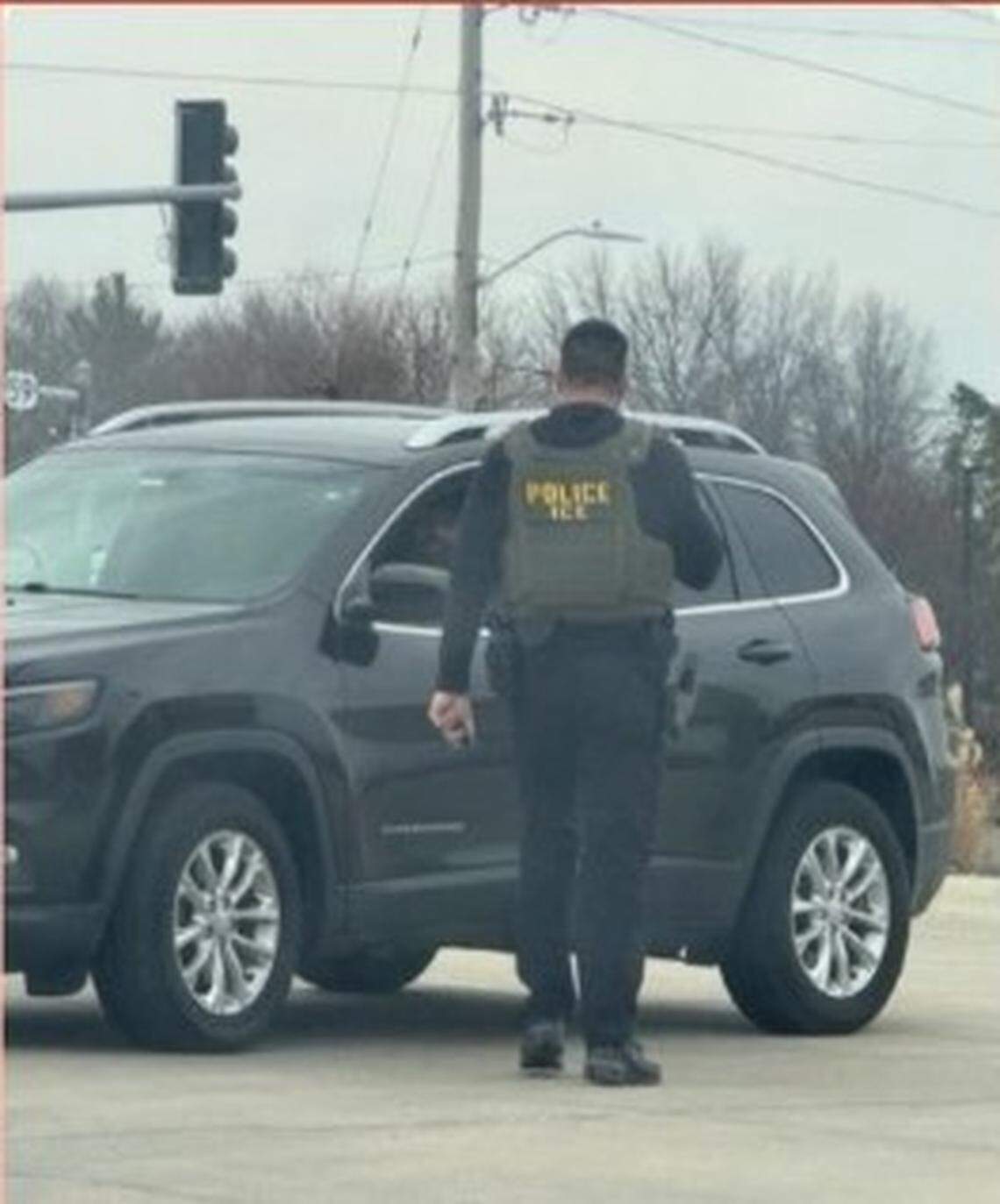 ICE agent in Lawrence on Tuesday, Feb. 17