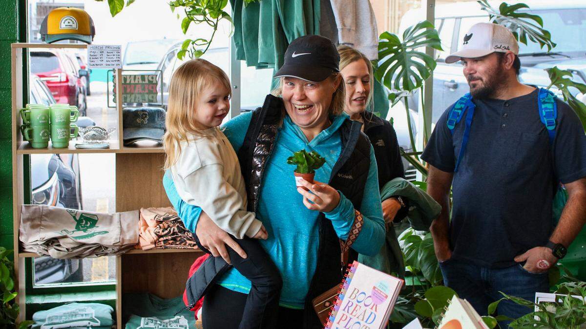 Megan Smith, 36, is seen with her neice Lucy at Monstera’s Books on Saturday, Dec. 5, 2025.