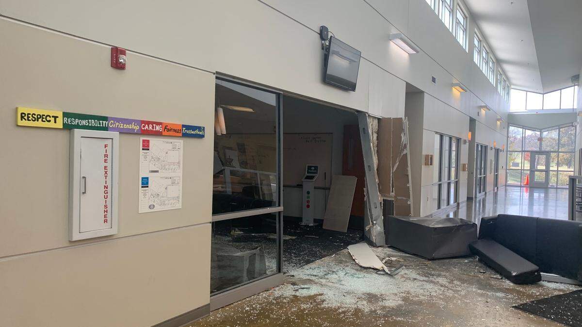 The Southeast Community Center in Swope Park is closed after a car crashed into the building near its front entrance Wednesday night, officials said.