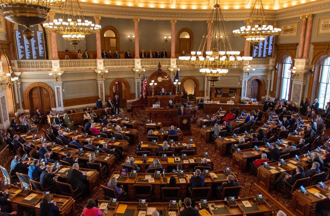 The Kansas House of Representatives meet at the Capitol on Monday, Jan. 9, 2023, in Topeka.