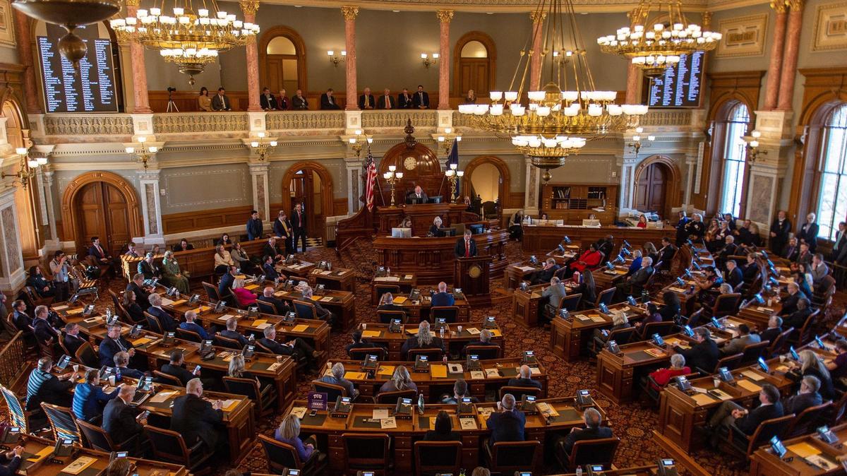 The Kansas House of Representatives meet at the Capitol on Monday, Jan. 9, 2023, in Topeka.