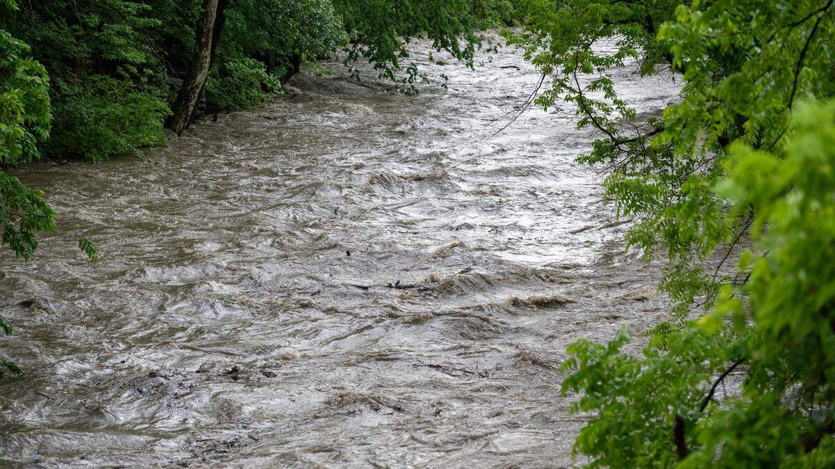 Indian Creek on May 19 following heavy thunderstorms in the Kansas City metro. Indian Creek was tested for contamination this week following an overflow at a nearby wastewater treatment plant that led to it to expel wastewater material.