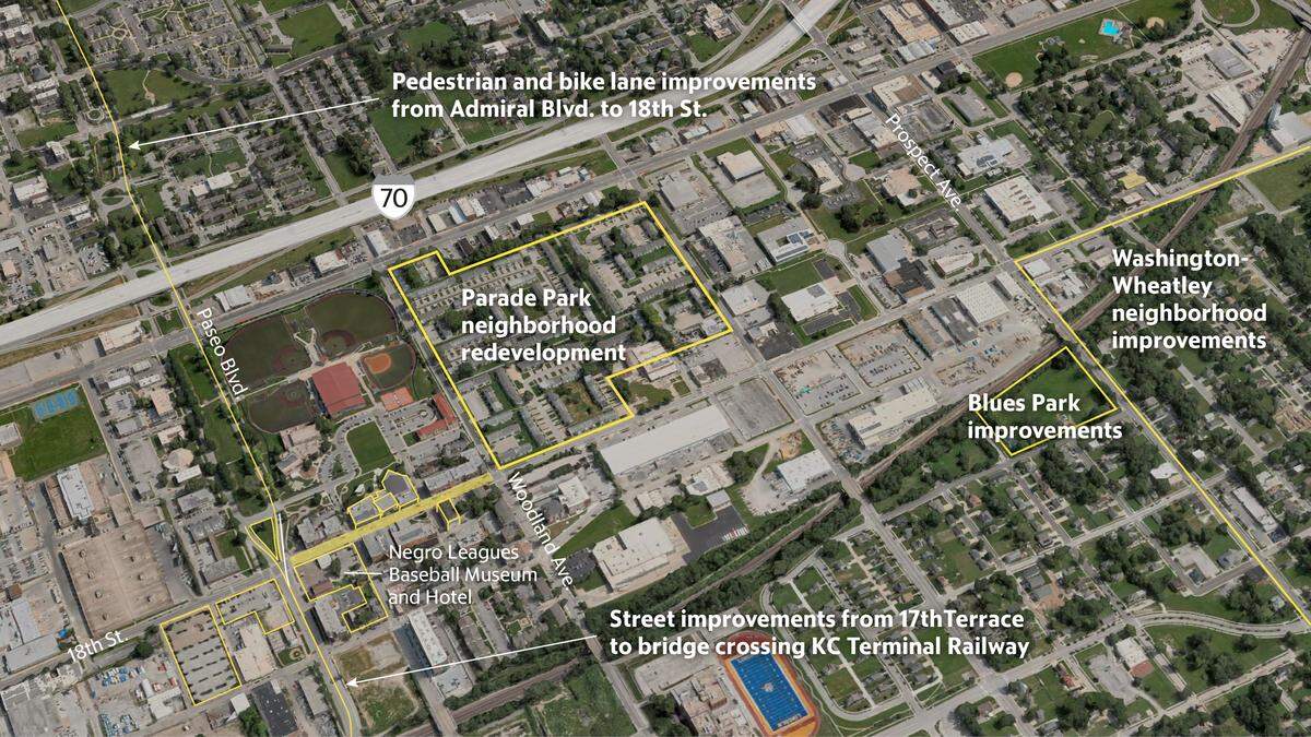 Map of construction projects in the 18th and Vine district.