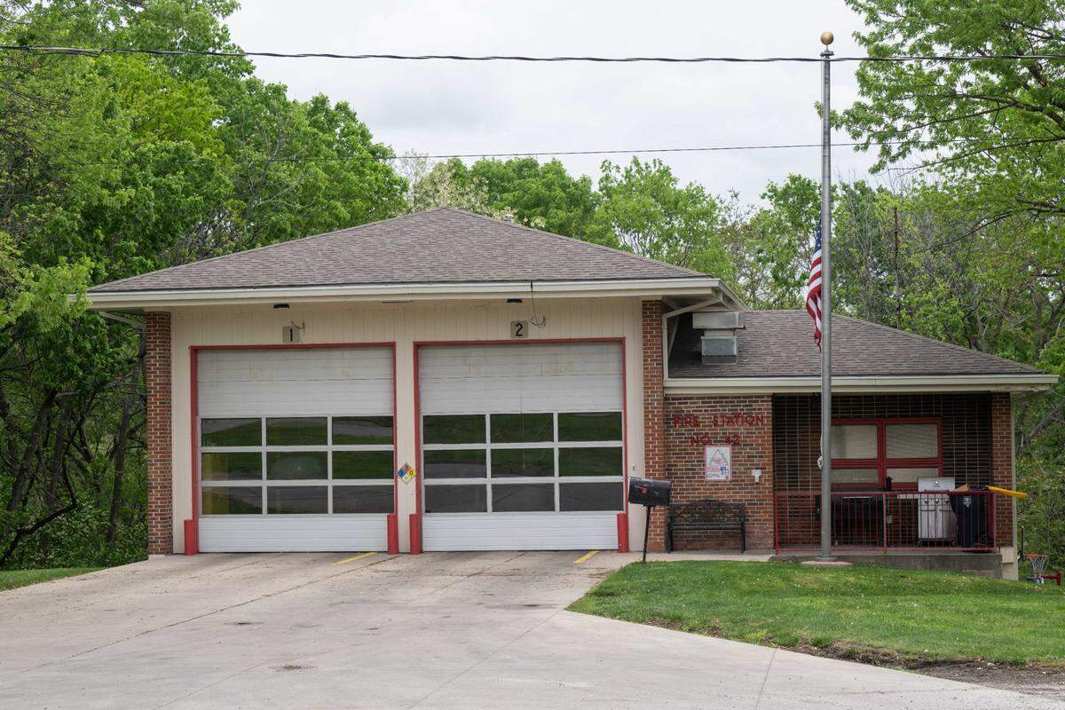 Kansas City Fire Department Station 42 in Kansas City is seen Monday, after the killing of firefighter-paramedic Graham Hoffman.